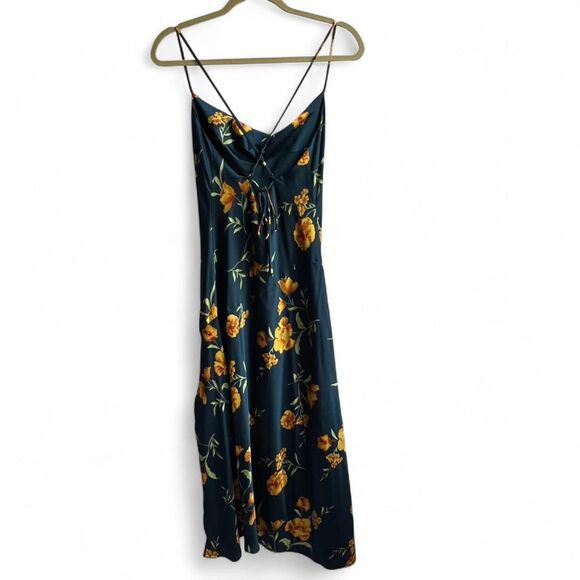 ASTR The Label - Gaia Floral Satin Cowlneck Midi-Dress - Picture 4 of 8